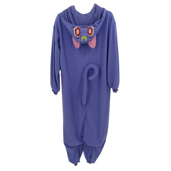 Sailor Moon Luna Cat Adult Unisex One Size Fleece Jumpsuit One Piece Hood Tail - Picture 1 of 13
